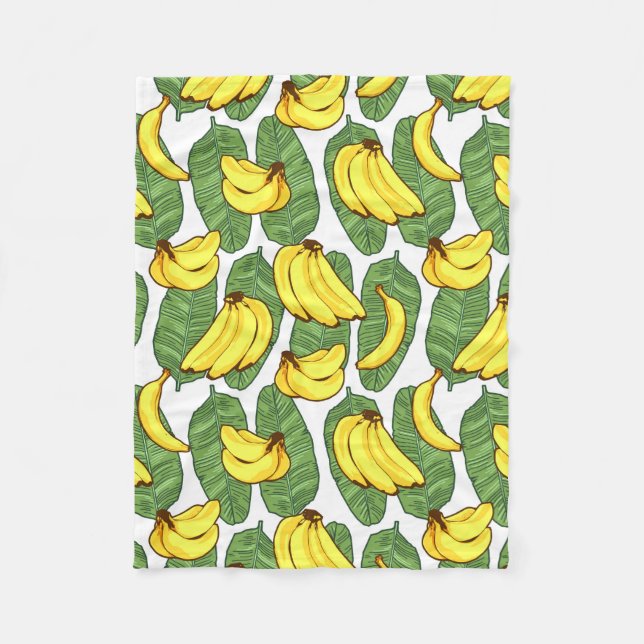 Couverture Polaire Banana Fruit Feuilles Motif tropical (Devant)