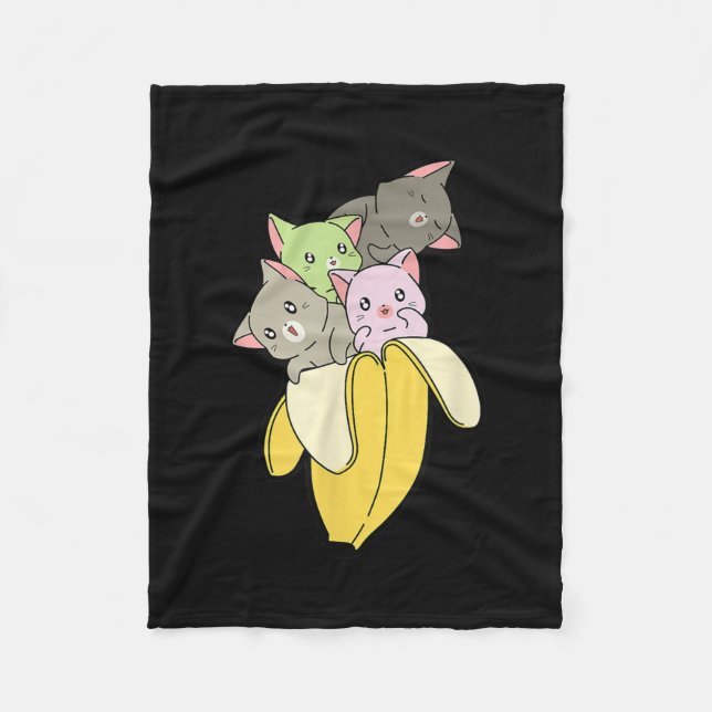 Couverture Polaire Banana Funny Chat | Cadeau Cute Kitten (Devant)
