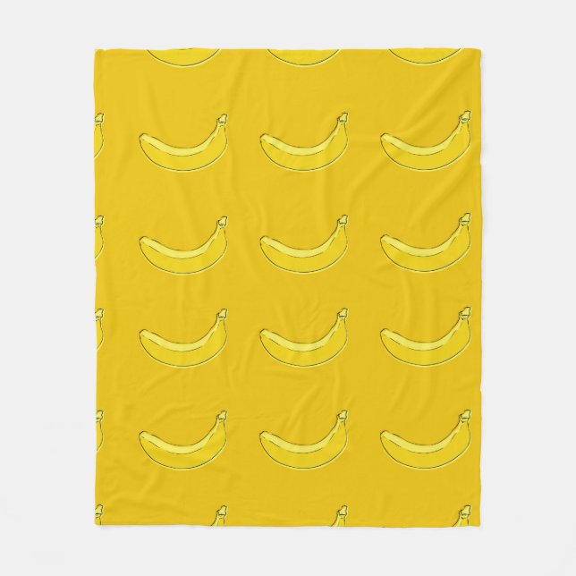 Couverture Polaire bananas, Seamless pattern with bananas, food backg (Devant)