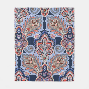 Couverture Polaire Bandana motif avec éléments cachemire. han vintage