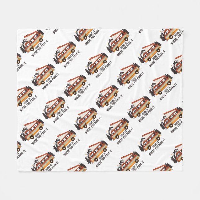 Couverture Polaire Bande-annonce RV Tent "Home is Where You Park It" (Devant (Horizontal))