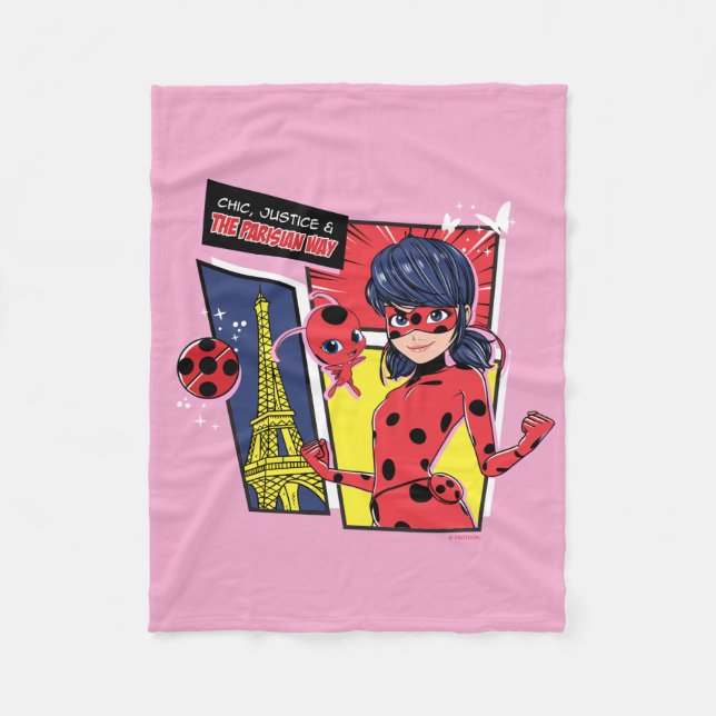 Couverture Polaire Bande dessinée Miraculaire Ladybug Parisienne (Devant)
