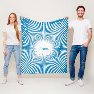 Couverture Polaire Bande dessinée Pop Art Explosion - Bleu et Blanc