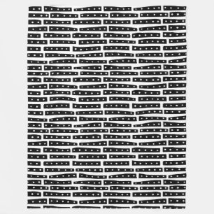 Couverture Polaire Bandes Abstraites 101119 Motif - Noir sur Blanc