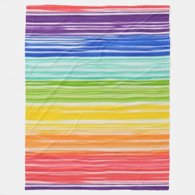 Couverture Polaire Bandes arc-en-ciel inondées (Devant)