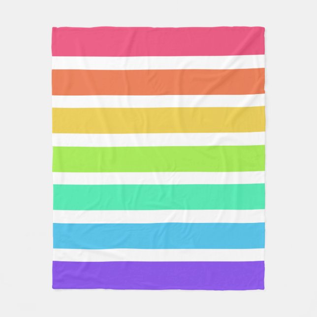 Couverture Polaire Bandes arc-en-ciel lumineuses (Devant)