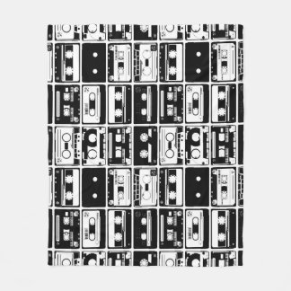 Couverture Polaire Bandes audio rétro, motif à l'ancienne.