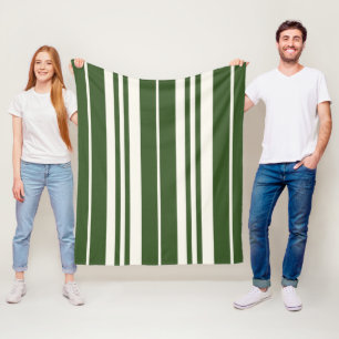 Couverture Polaire Bandes blanches vertes