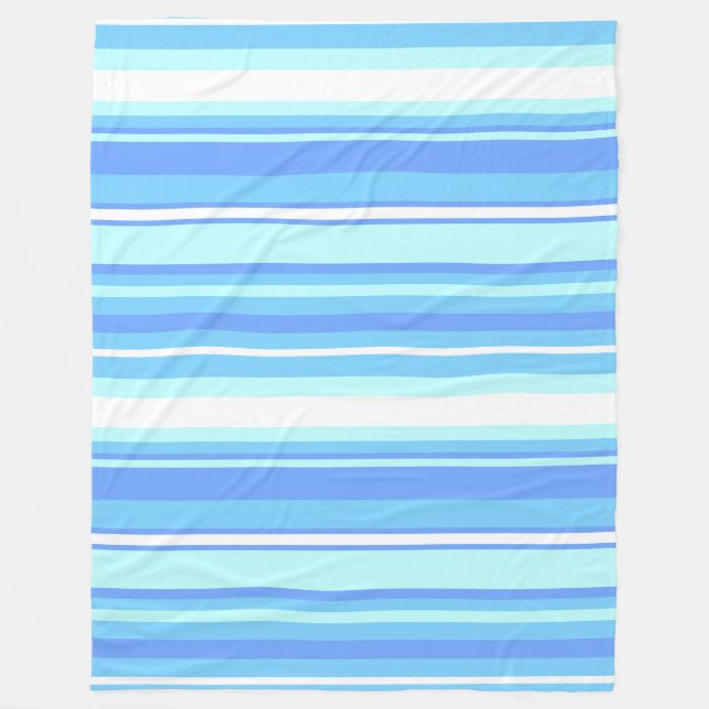 Couverture Polaire Bandes bleu ciel (Devant)