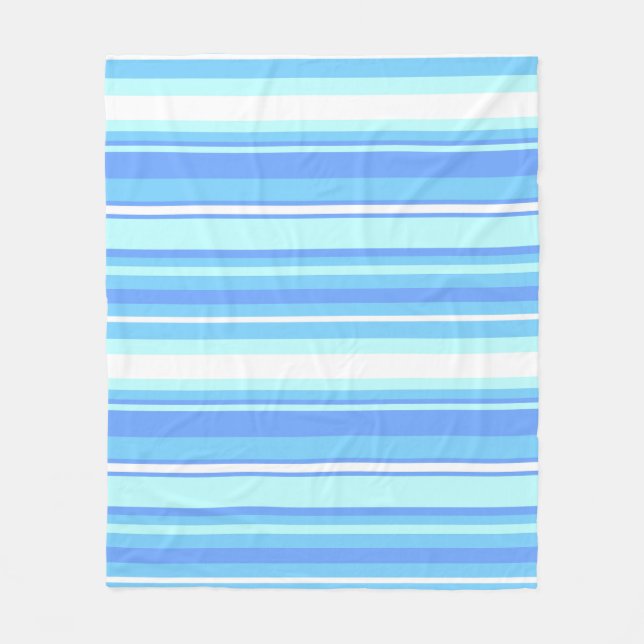 Couverture Polaire Bandes bleu ciel (Devant)