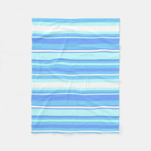 Couverture Polaire Bandes bleu ciel