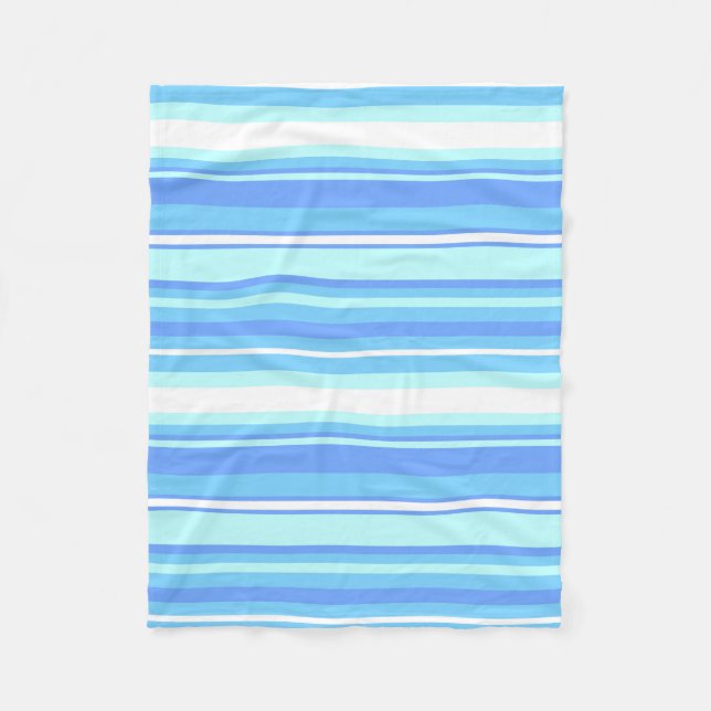 Couverture Polaire Bandes bleu ciel (Devant)