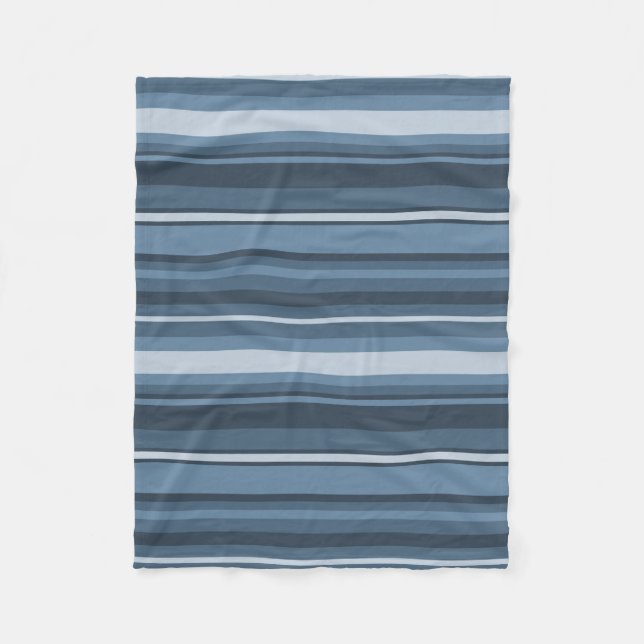 Couverture Polaire Bandes bleu gris (Devant)