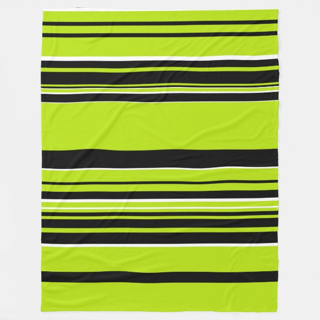 Couverture Polaire Bandes complexes - Vert citron (Devant)