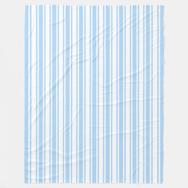 Couverture Polaire Bandes de bonbons bleu pâle et blanc (Devant)