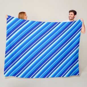 Couverture Polaire Bandes de bonbons en couche - cobalt et bleu pâle