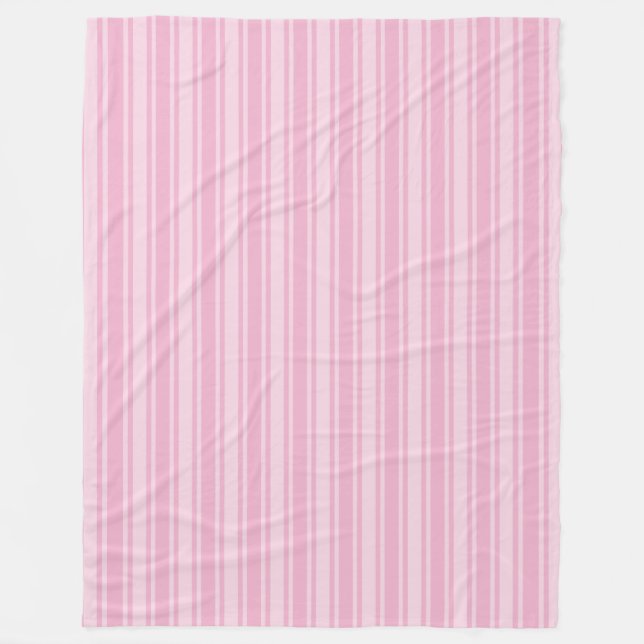 Couverture Polaire Bandes de bonbons rose pâle (Devant)