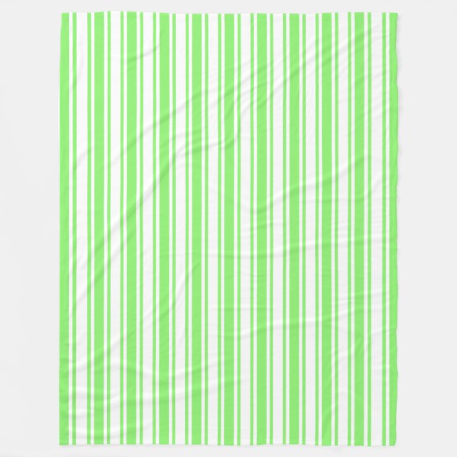 Couverture Polaire Bandes de bonbons vert et blanc de chaux (Devant)
