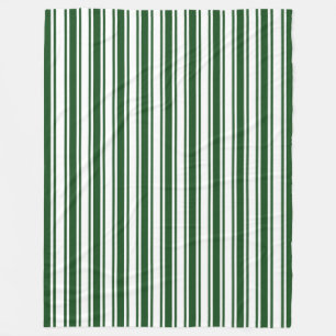 Couverture Polaire Bandes de bonbons vert foncé et blanc