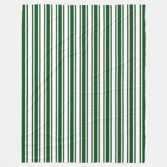Couverture Polaire Bandes de bonbons vert foncé et blanc (Devant)