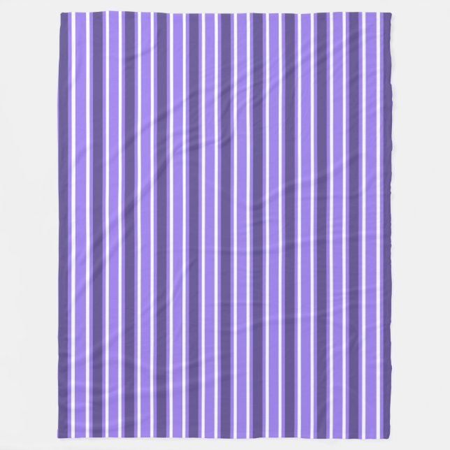 Couverture Polaire Bandes de bonbons violettes et blanches (Devant)