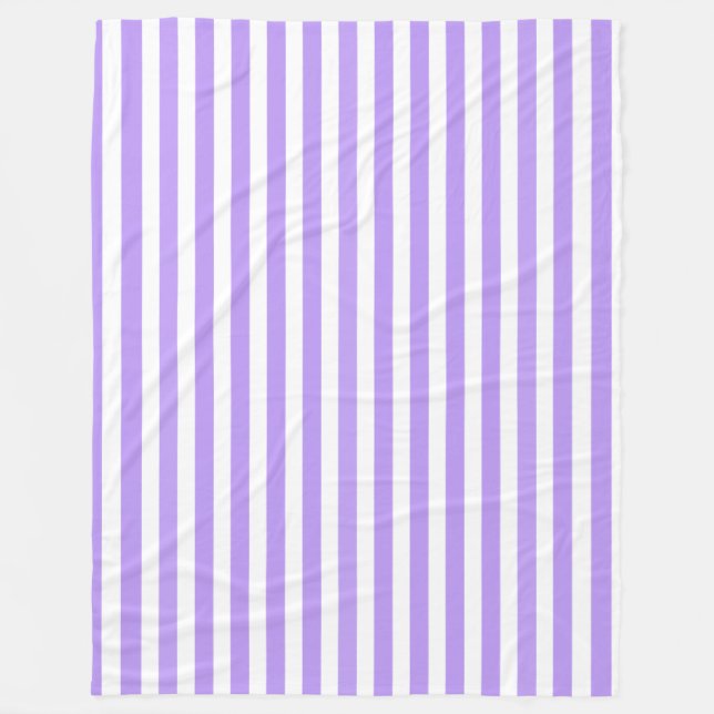 Couverture Polaire Bandes de bonbons violettes et blanches (Devant)
