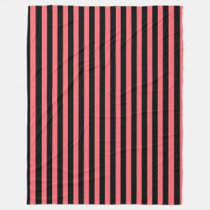 Couverture Polaire Bandes de corail et de bonbons noirs