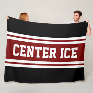 Couverture Polaire Bandes de course rouges noires blanches au centre