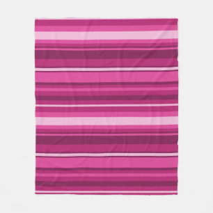 Couverture Polaire Bandes de Fuschia