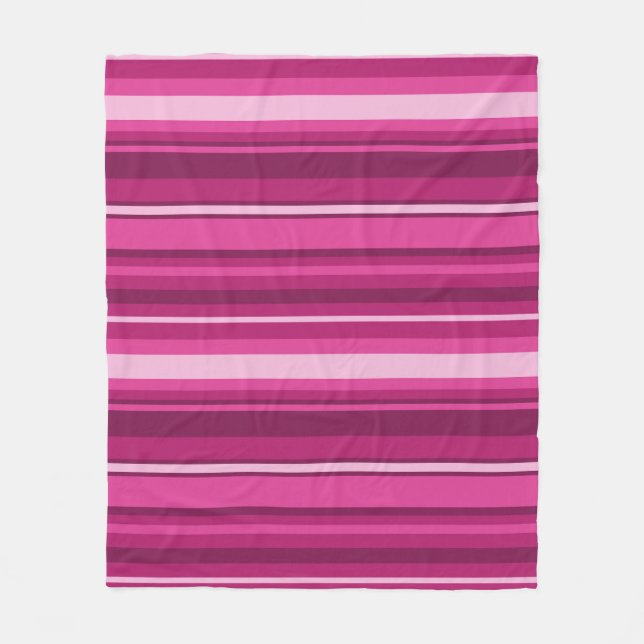 Couverture Polaire Bandes de Fuschia (Devant)