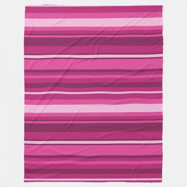 Couverture Polaire Bandes de Fuschia (Devant)