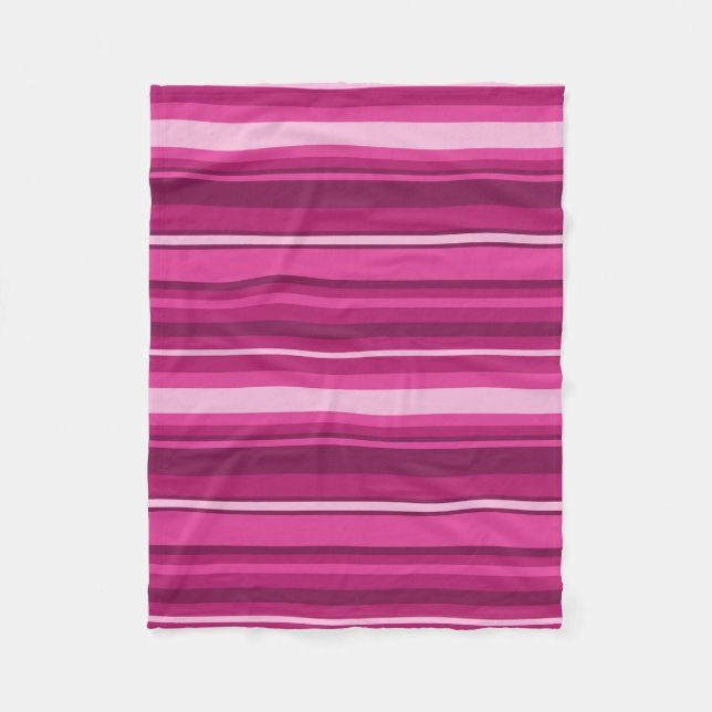 Couverture Polaire Bandes de Fuschia (Devant)