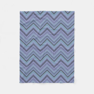 Couverture Polaire Bandes de zigzag gris bleu