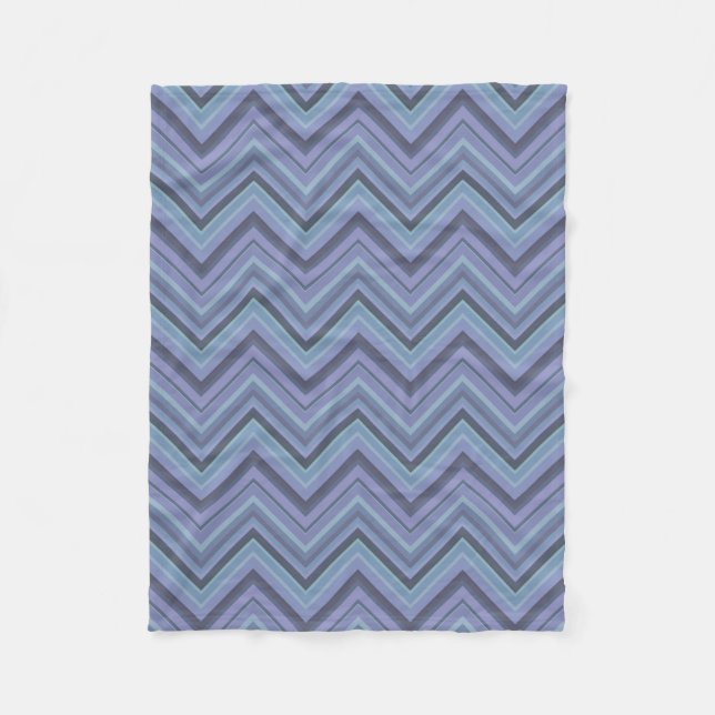 Couverture Polaire Bandes de zigzag gris bleu (Devant)