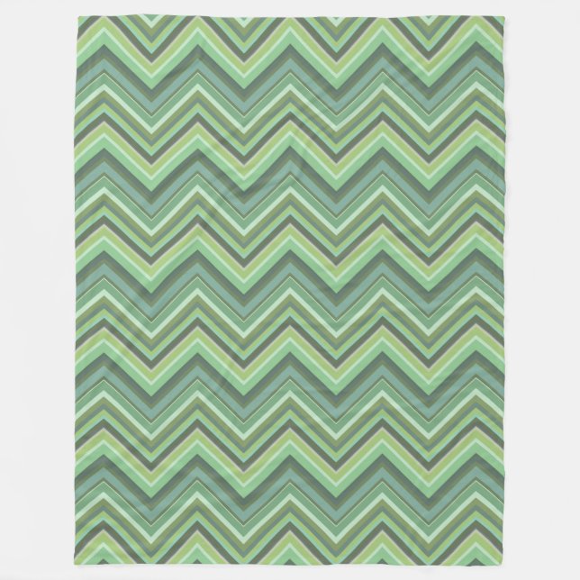 Couverture Polaire Bandes de zigzag vert olive (Devant)