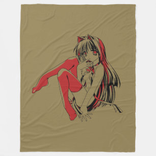 Couverture Polaire Bandes dessinées R & B, Anime Loli Chat Fille aux