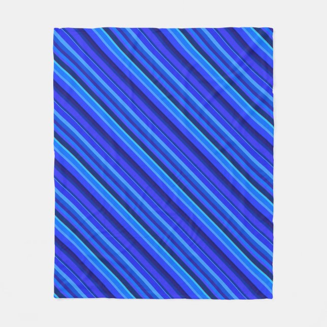 Couverture Polaire Bandes diagonales bleues (Devant)
