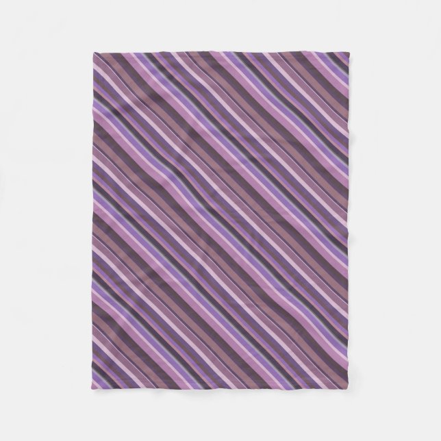 Couverture Polaire Bandes diagonales mauves (Devant)