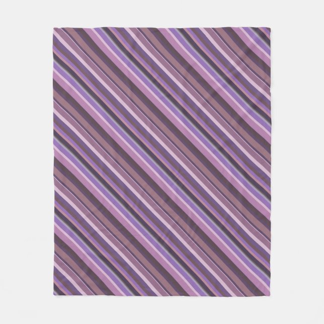 Couverture Polaire Bandes diagonales mauves (Devant)