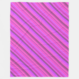 Couverture Polaire Bandes diagonales roses