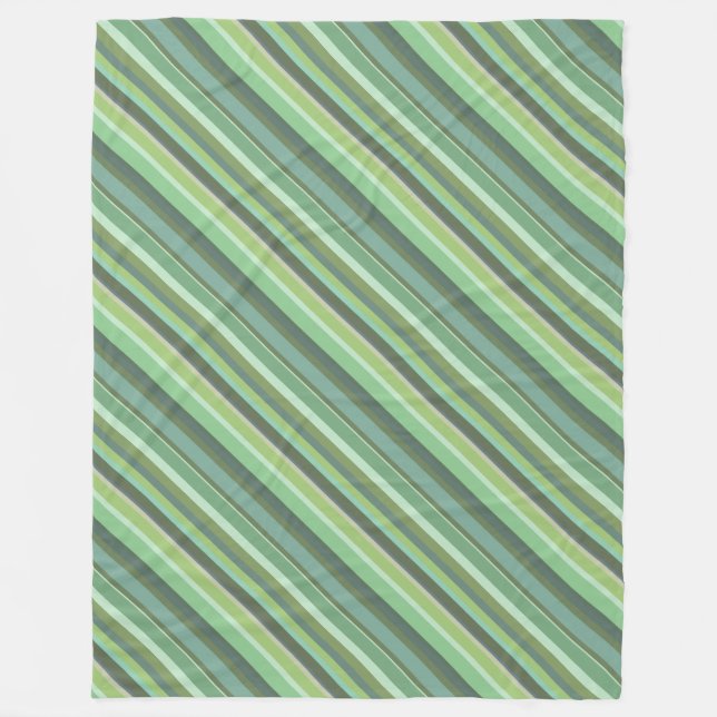 Couverture Polaire Bandes diagonales vert olive (Devant)