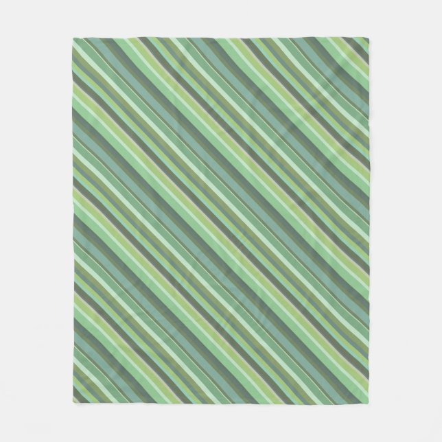 Couverture Polaire Bandes diagonales vert olive (Devant)
