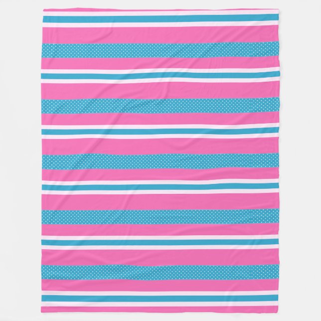 Couverture Polaire Bandes et Pois (Devant)