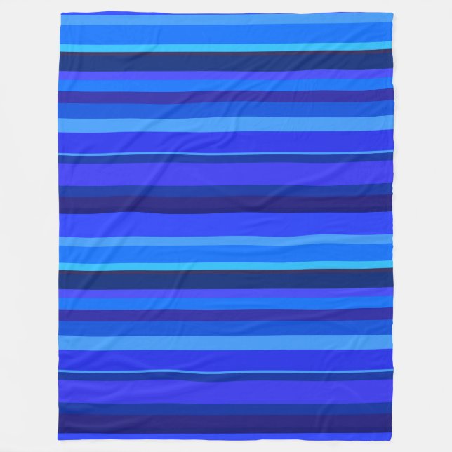 Couverture Polaire Bandes horizontales bleues (Devant)