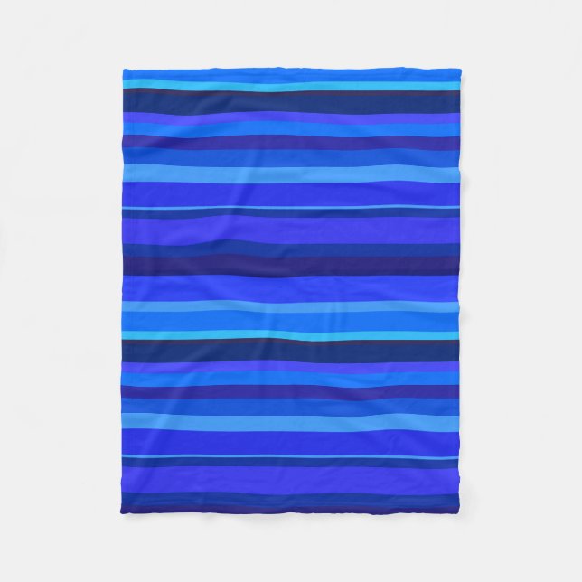 Couverture Polaire Bandes horizontales bleues (Devant)