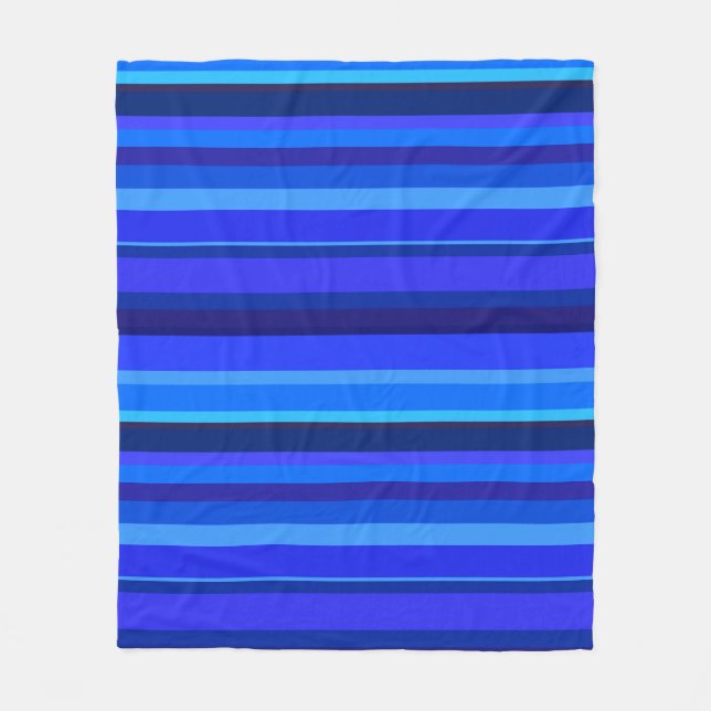 Couverture Polaire Bandes horizontales bleues (Devant)