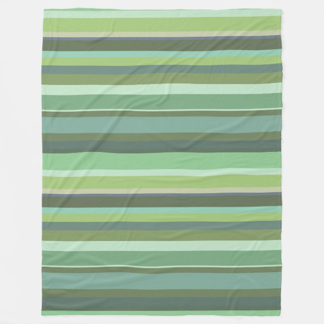 Couverture Polaire Bandes horizontales vert olive (Devant)