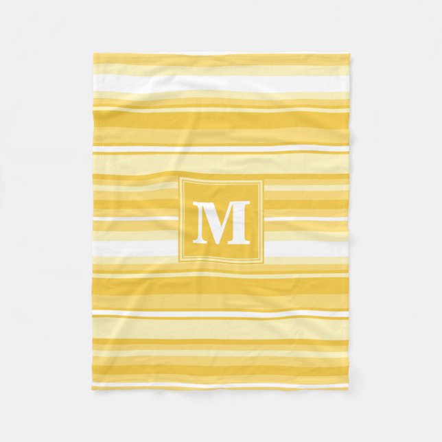 Couverture Polaire Bandes jaunes monogrammes (Devant)