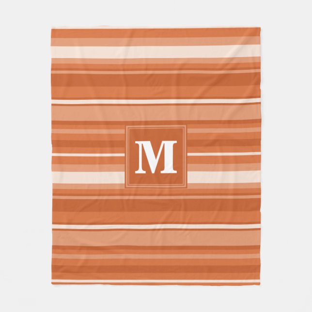 Couverture Polaire Bandes orange monogrammes (Devant)