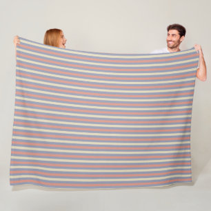 Couverture Polaire Bandes pastel jaune, orange et bleu